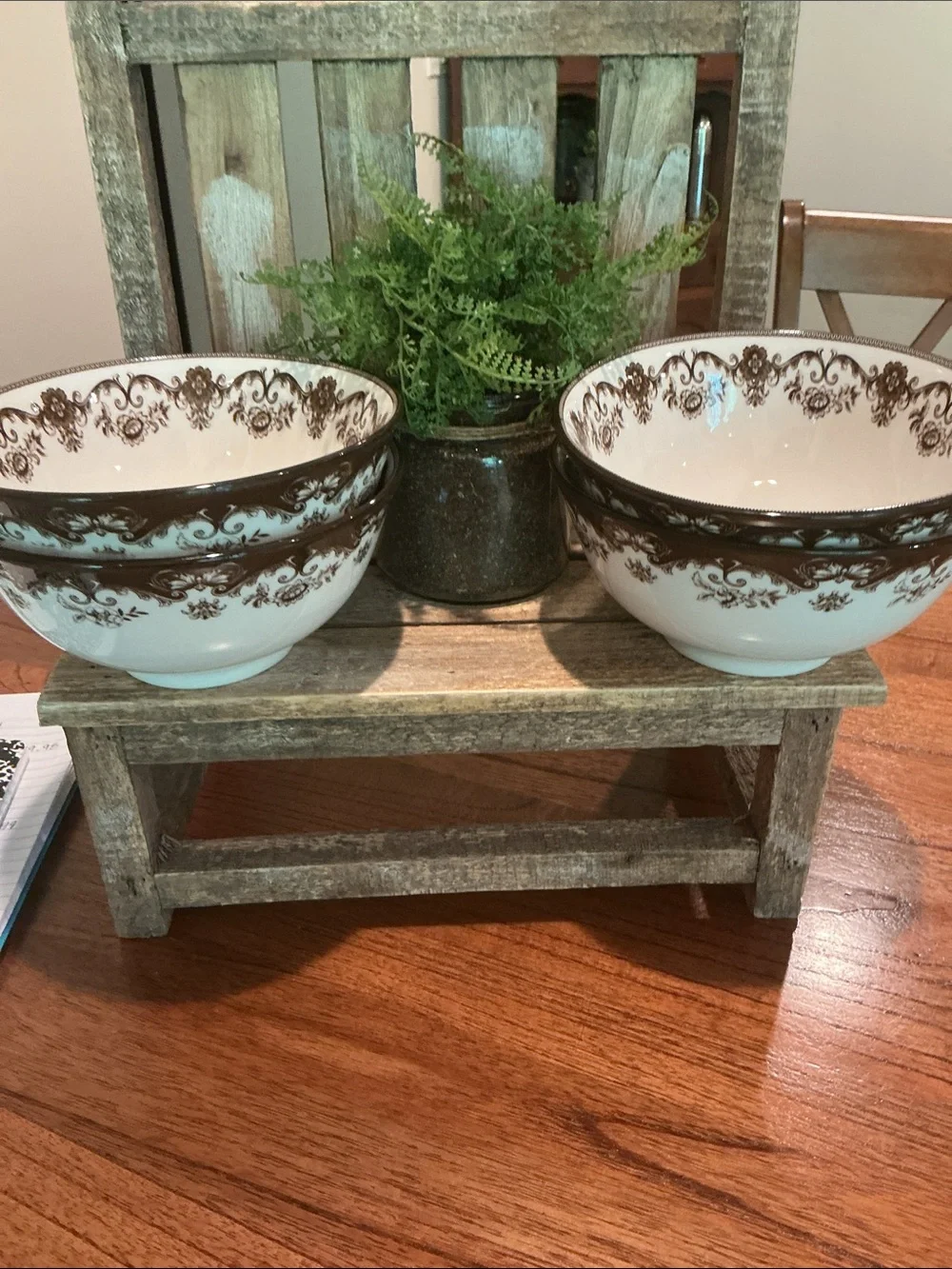 *Out of Stock Online* Hobby Lobby Brown Toile Bowls - Set of 4